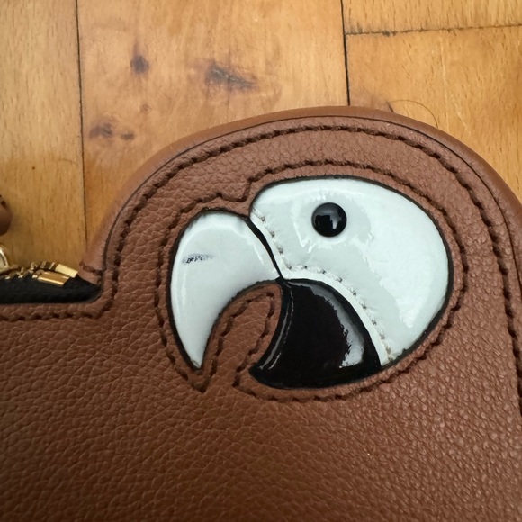 Kate Spade Macaw Parrot Cay Bird Leather Clutch - Picture 8 of 10